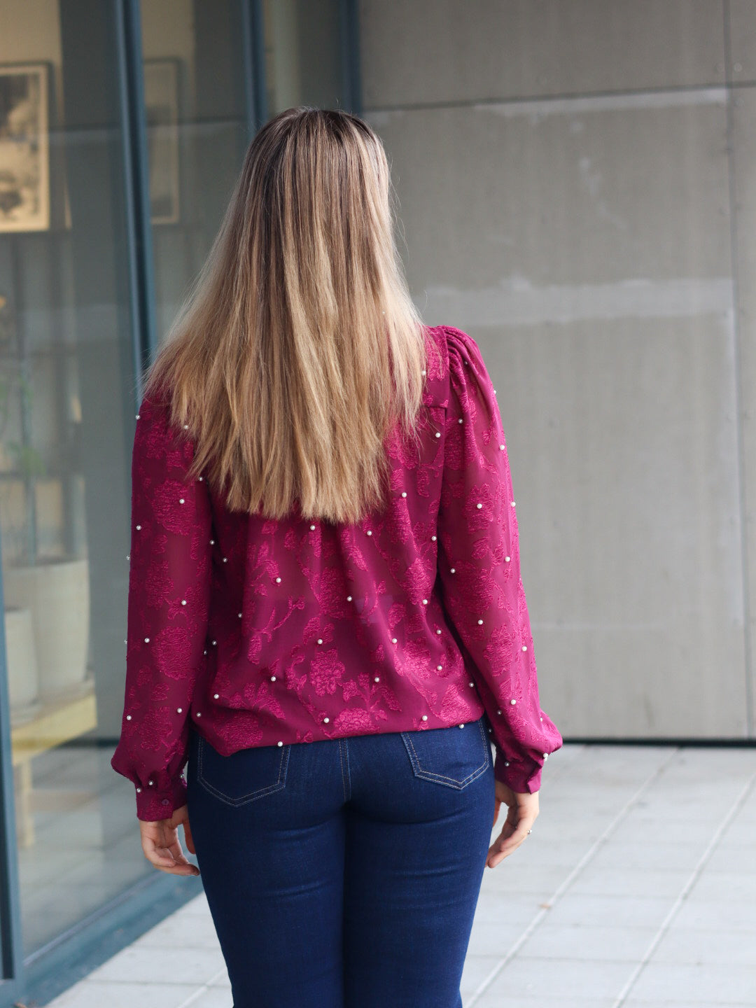 BLUSE VIRSA BORDEAUX PEARL