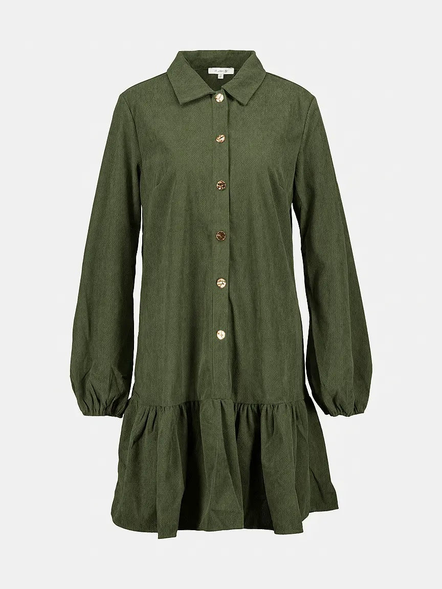 KJOLE AGNETE CORD MOSSY GREEN