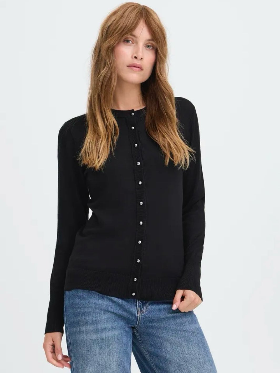 CARDIGAN PZSARA BUTTON BLACK BEAUTY