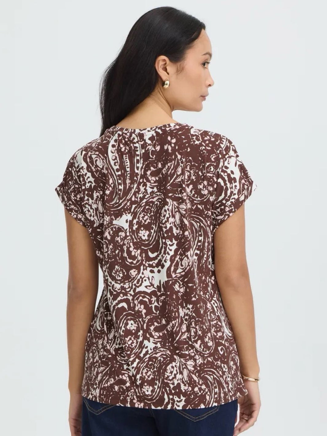 T-SKJORTE FRSEEN ETHNIC PLUM