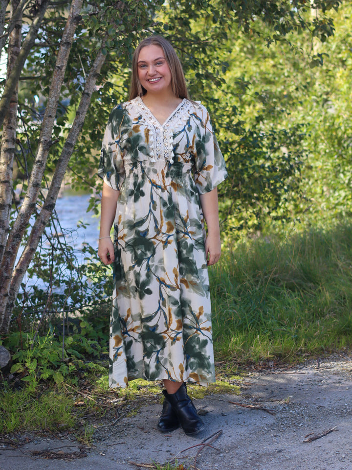MIDIKJOLE SBKANZA BLUME DUSTY OLIVE