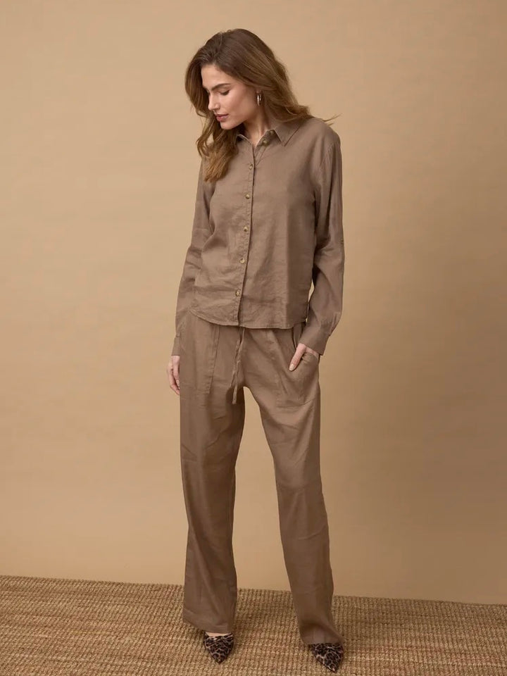 LIN SKJORTE PZLUCA LS WALNUT