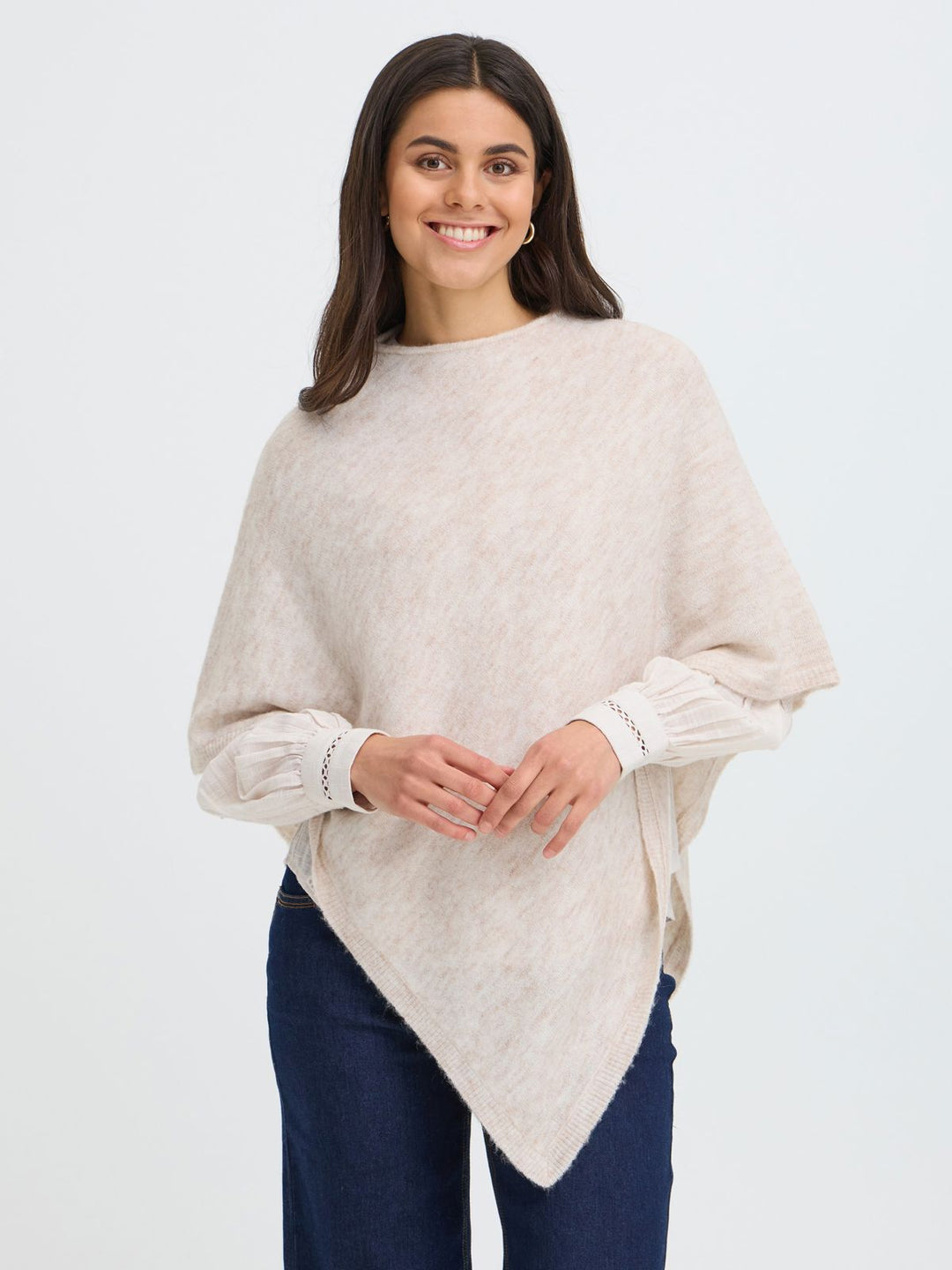 PONCHO FRSANNY OATMEAL MELANGE