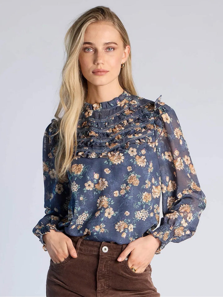 BLUSE STINA SITA RETRO BLUE
