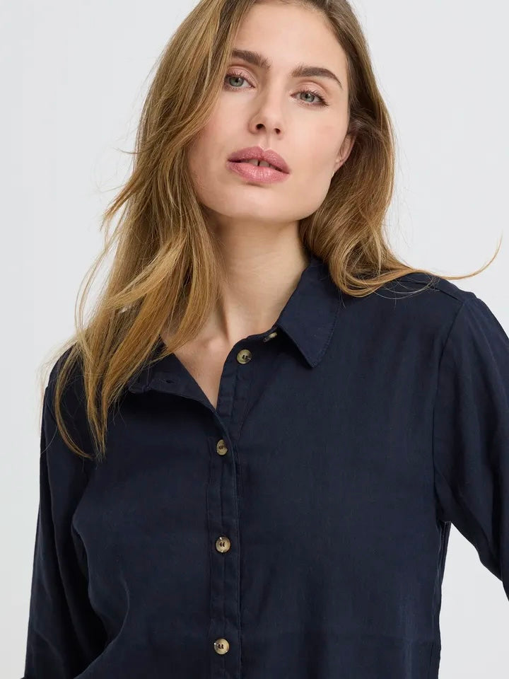 LIN SKJORTE PZLUCA LS DARK SAPPHIRE