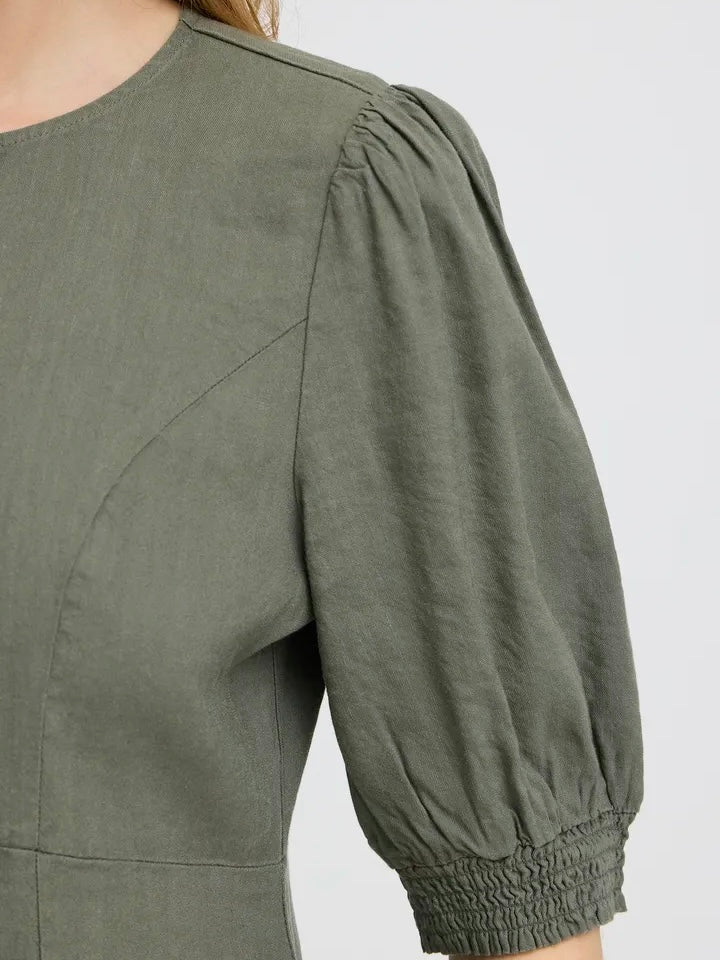 LIN KJOLE PZLUCA LONG SS DEEP LICHEN GREEN