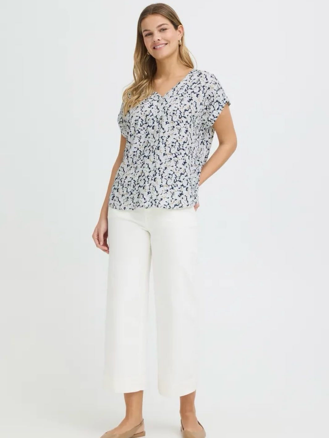 BLUSE FRHEAT NAVY BOHO FLORAL