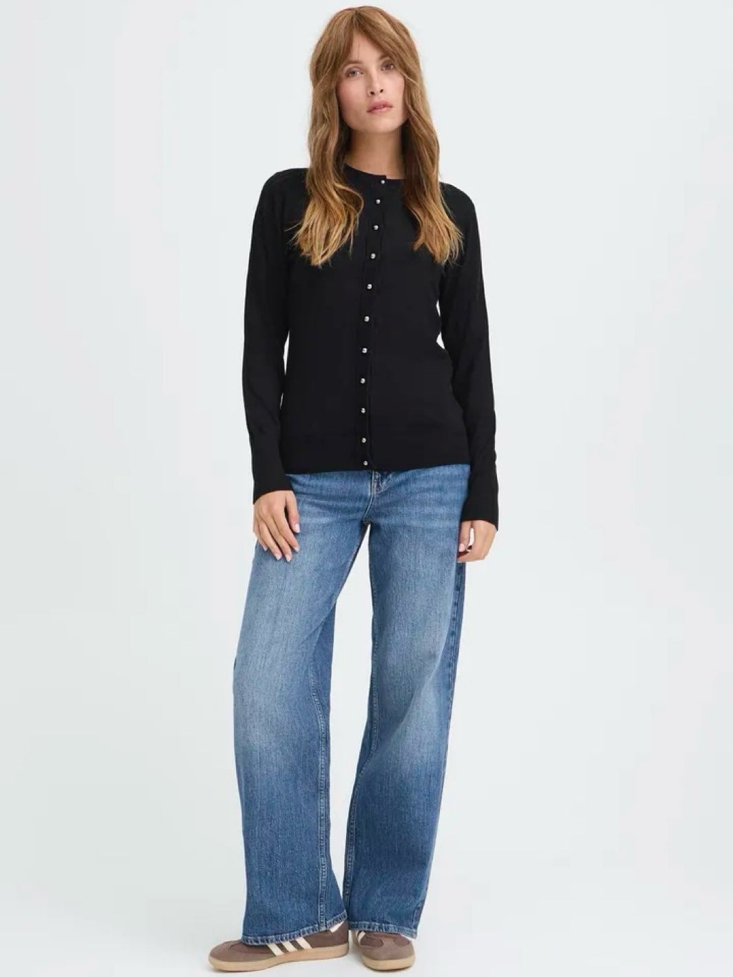 CARDIGAN PZSARA BUTTON BLACK BEAUTY