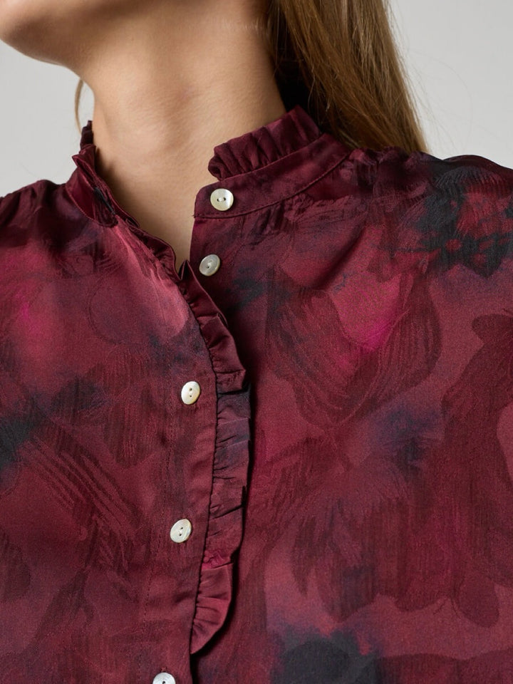 SKJORTE VIRSA BORDEAUX BLURED