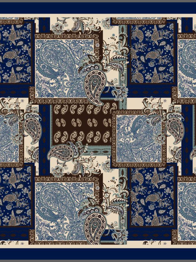 SKJERF FIRKANT PAISLEY NAVY
