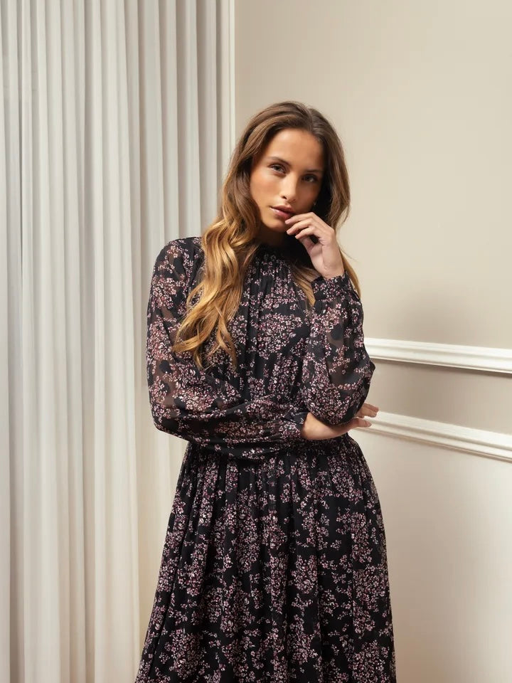 MIDIKJOLE FRCHAY FLORAL BLACK