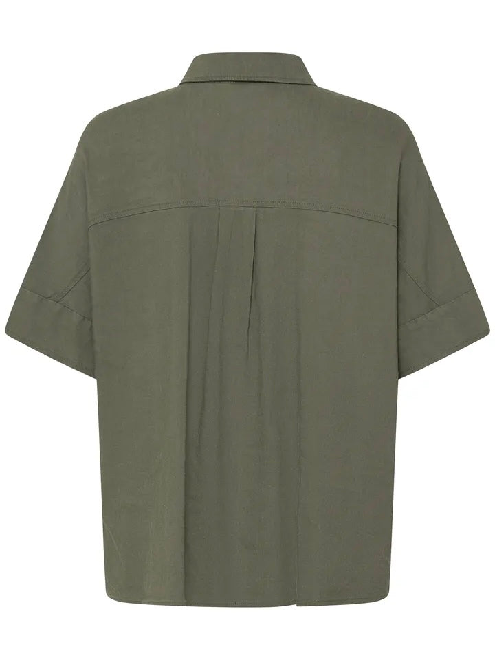 LINSKJORTE PZLUCA BOXY DEEP LICHEN GREEN