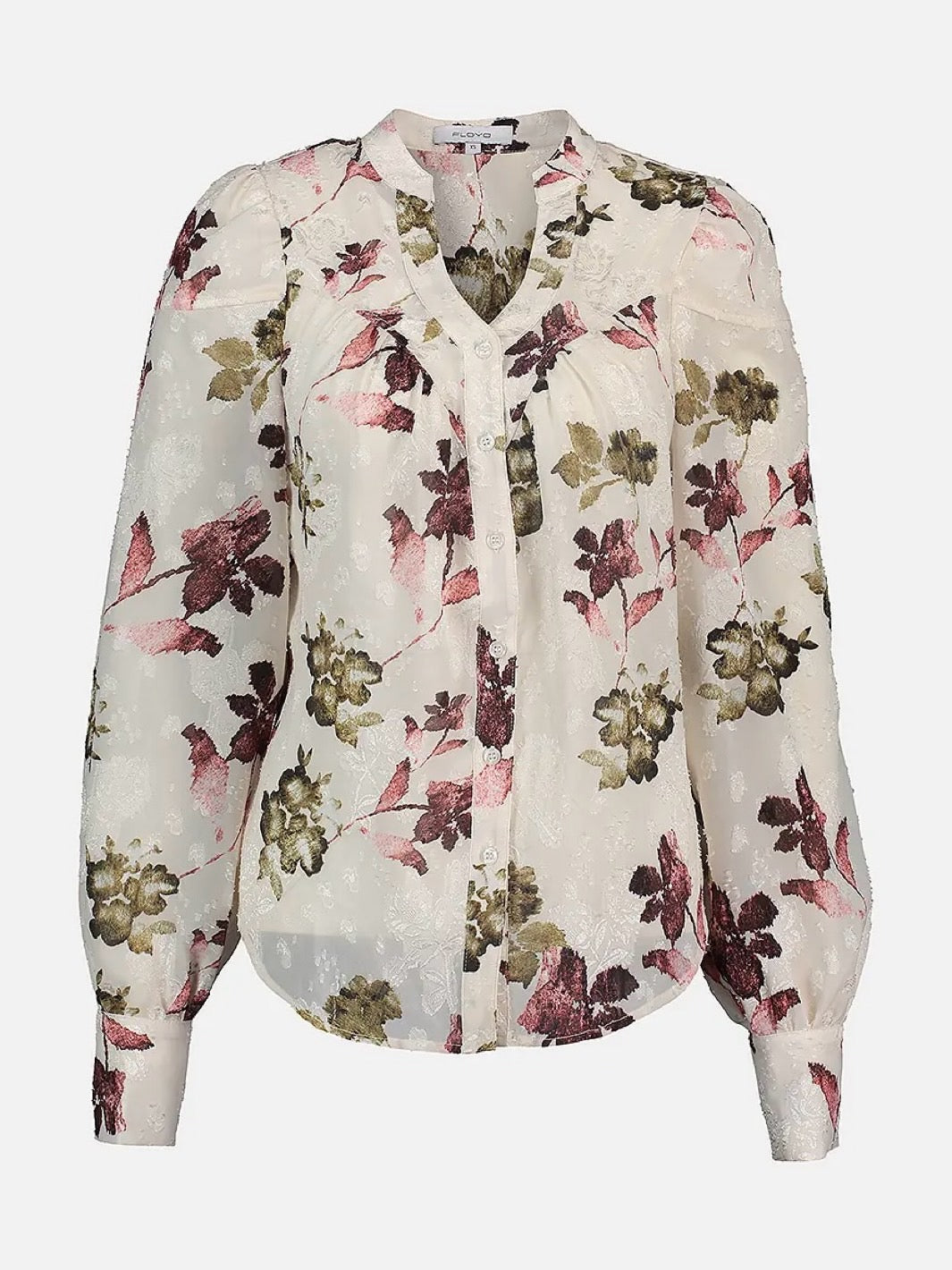 BLUSE OLIVIA FLOWER DEEP CHERRY
