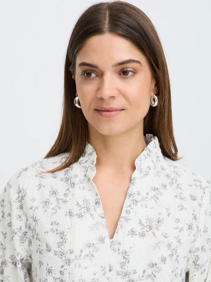 BLUSE PZDEBORAH BROWN FLOWERS