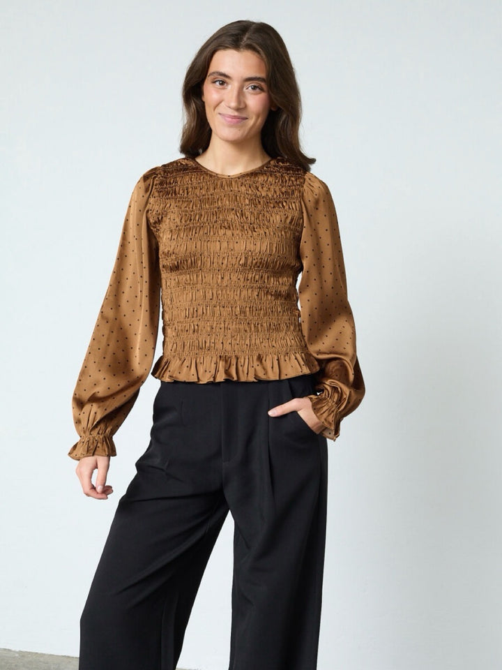 BLUSE NIX DOT COGNAC