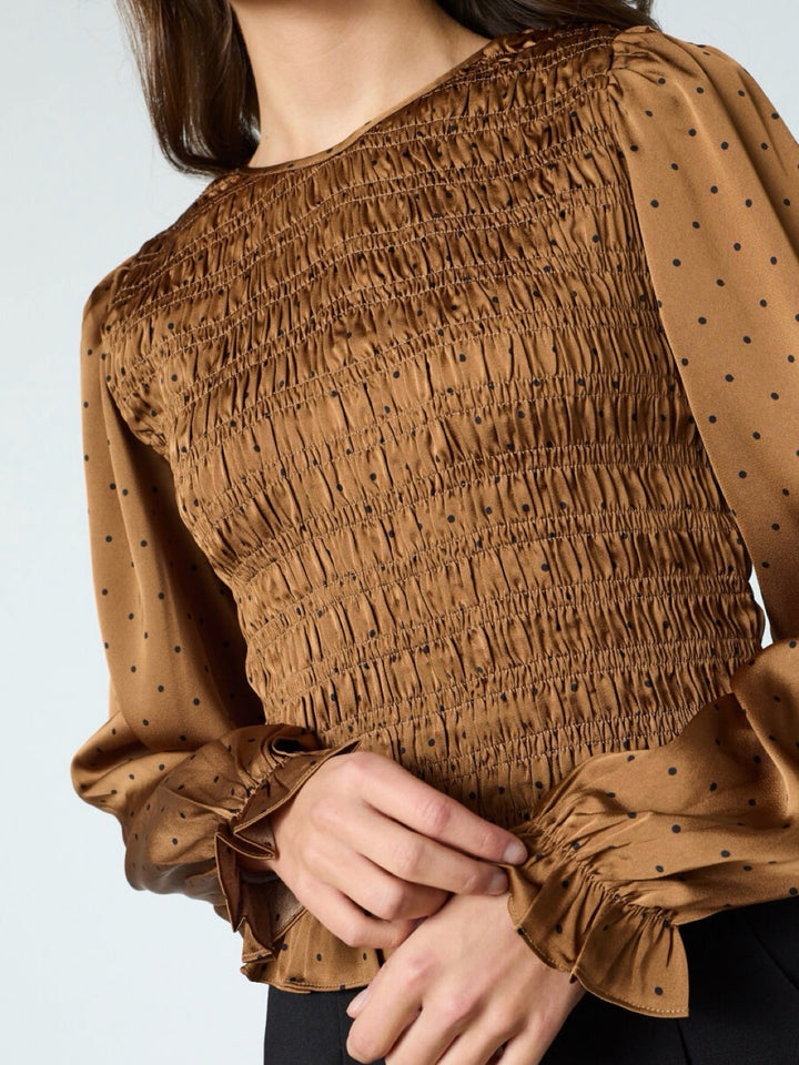 BLUSE NIX DOT COGNAC