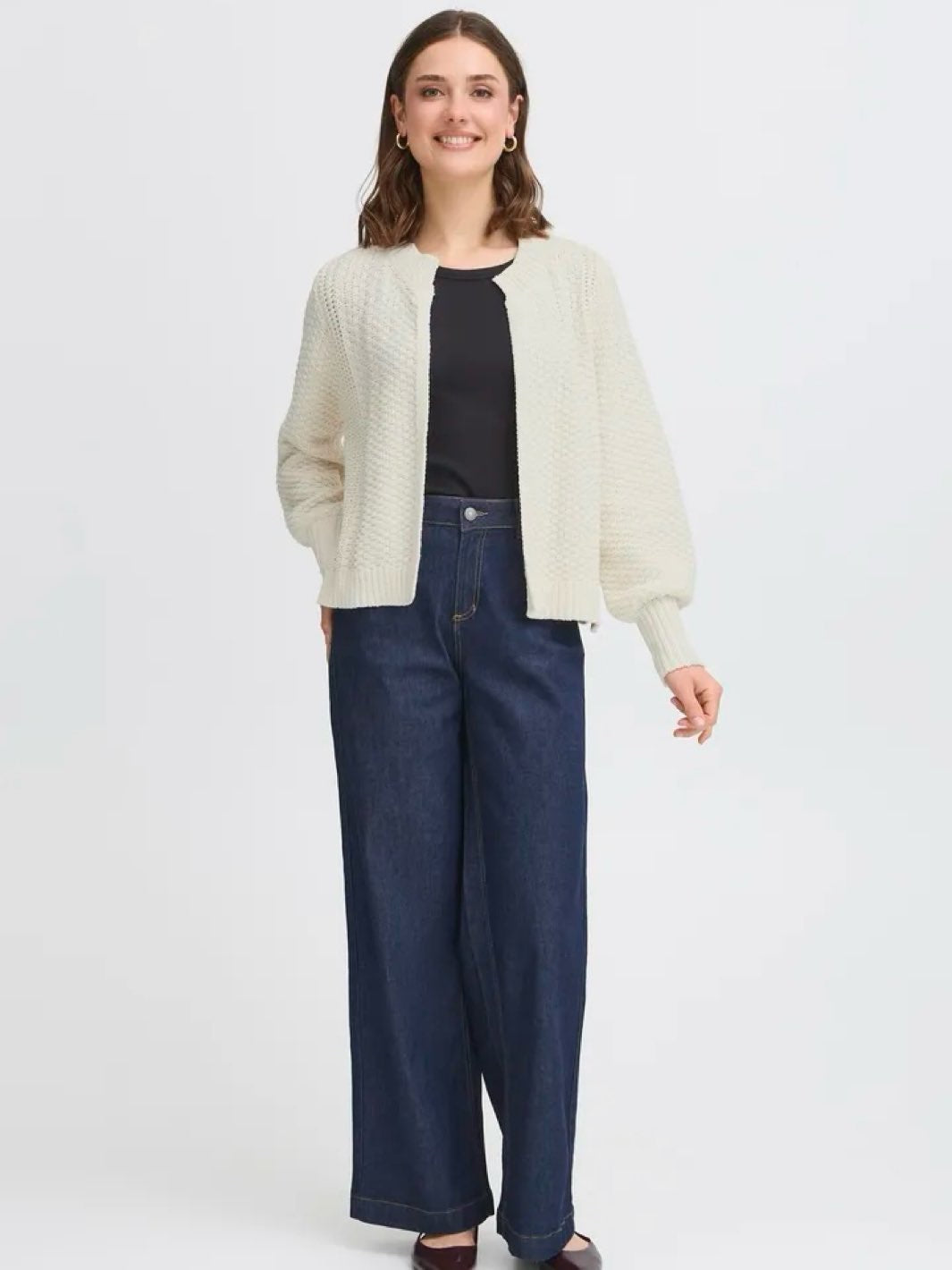CARDIGAN FRKAMILLE  WHISPER WHITE