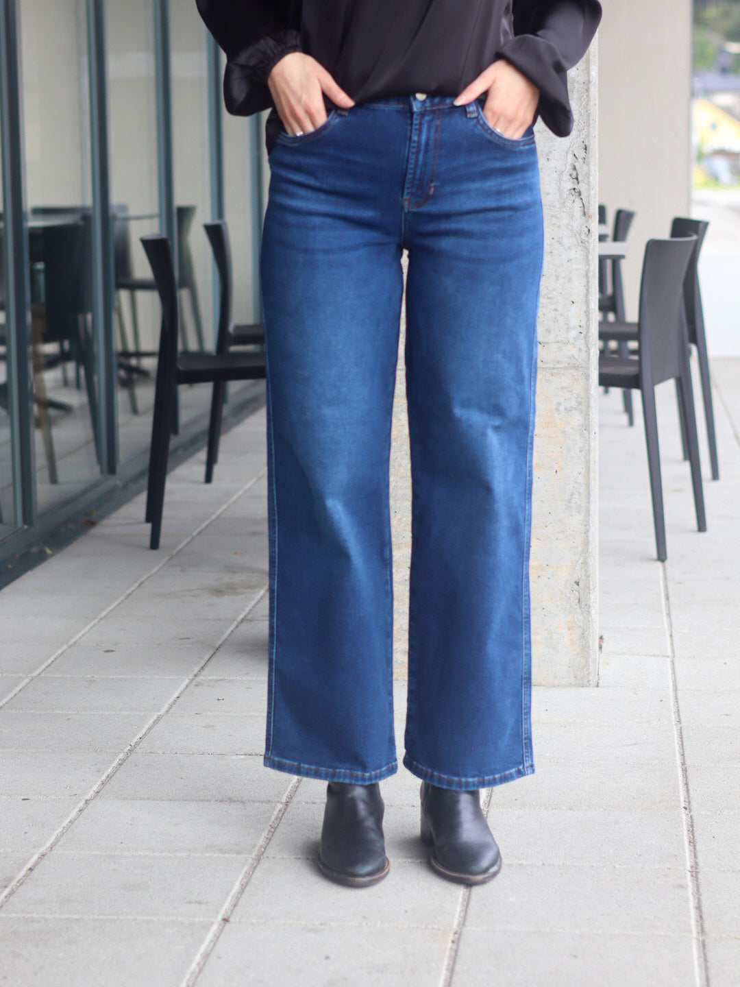 JEANS PZATHENA WIDE DARK BLUE DEMIN