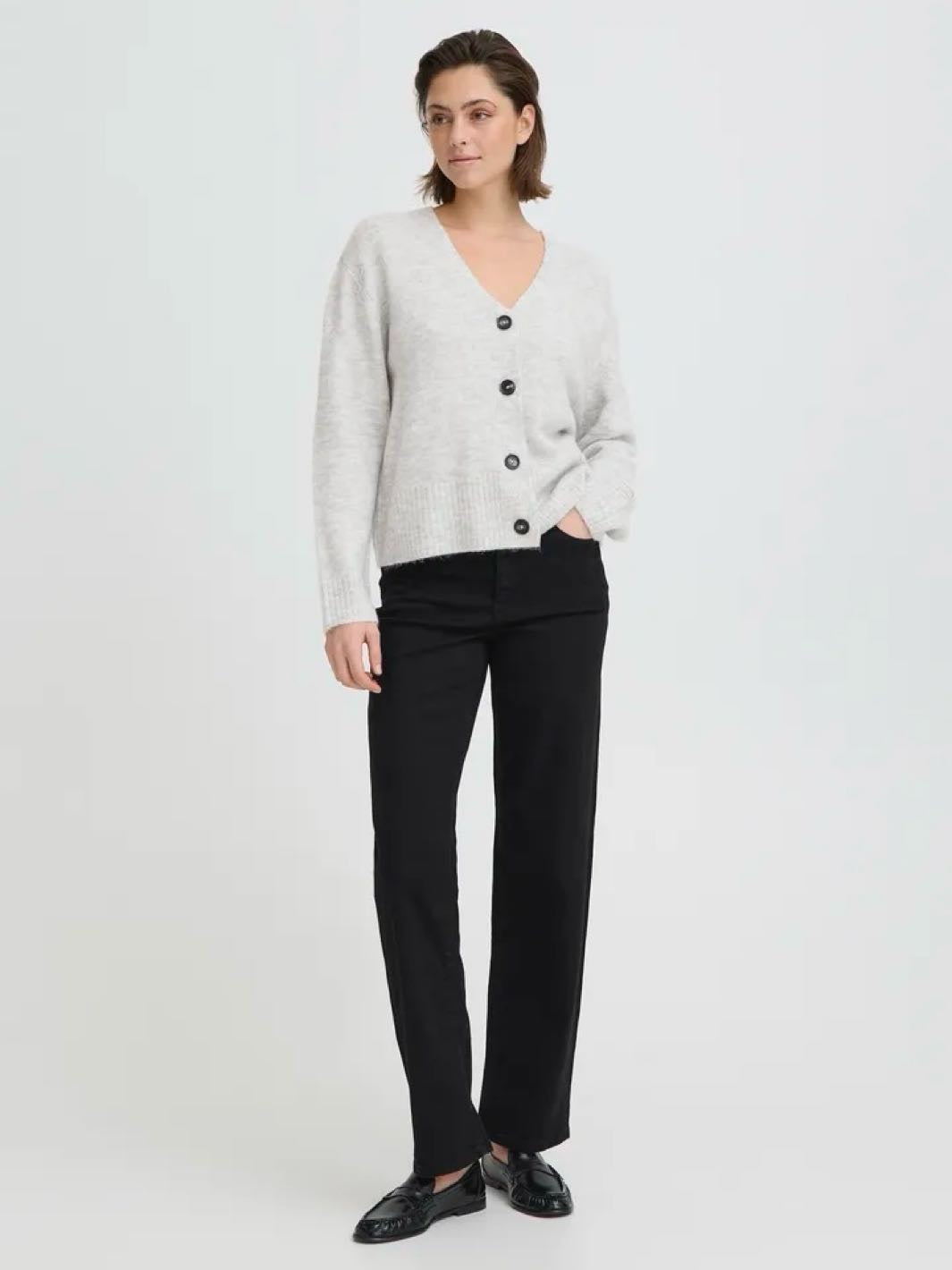 CARDIGAN IHBALING LIGHT GREY MELANGE