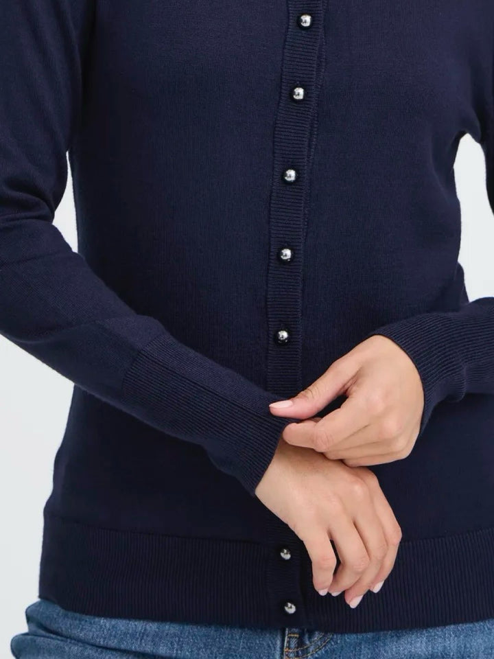 CARDIGAN PZSARA BUTTON DARK SAPPHIRE