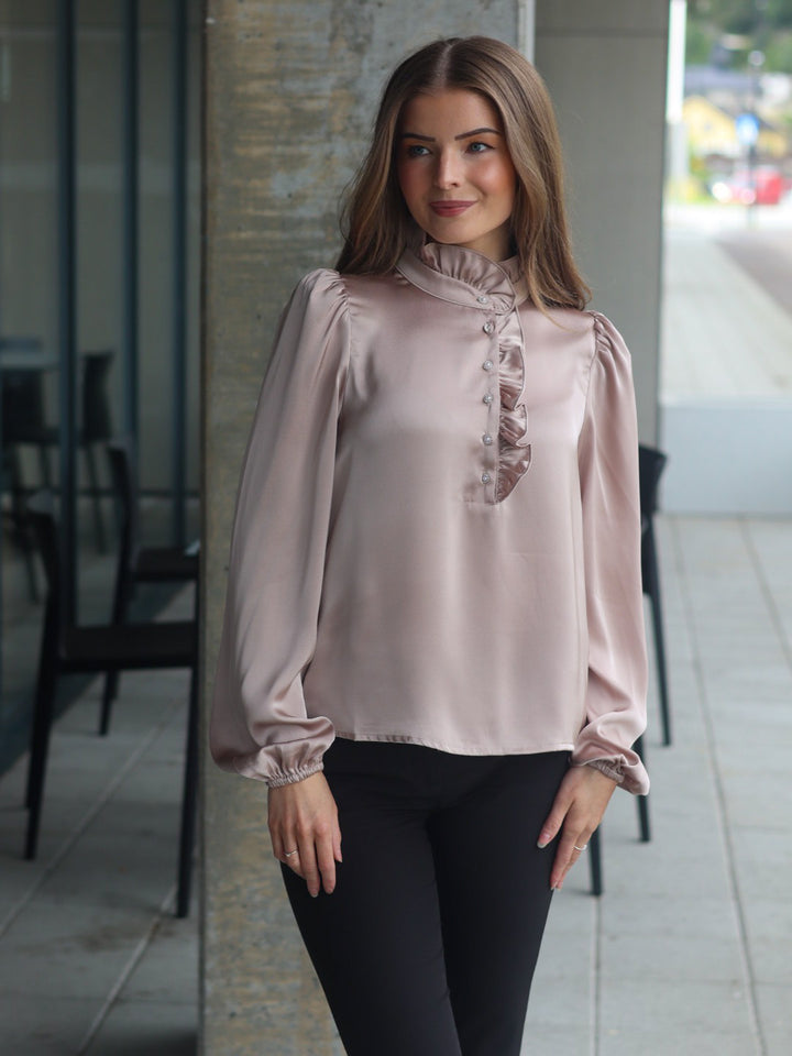 BLUSE VANDA SATIN CHAMPAGNE