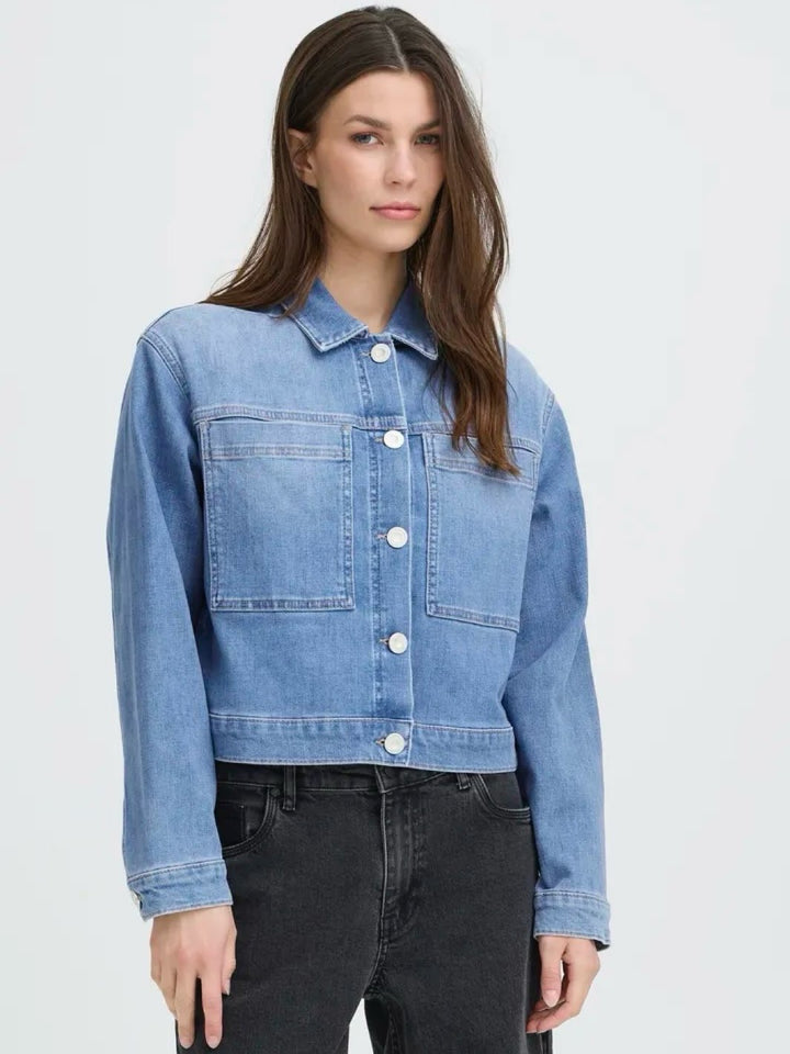 DONGERIJAKKE PZANNI MEDIUM BLUE DENIM