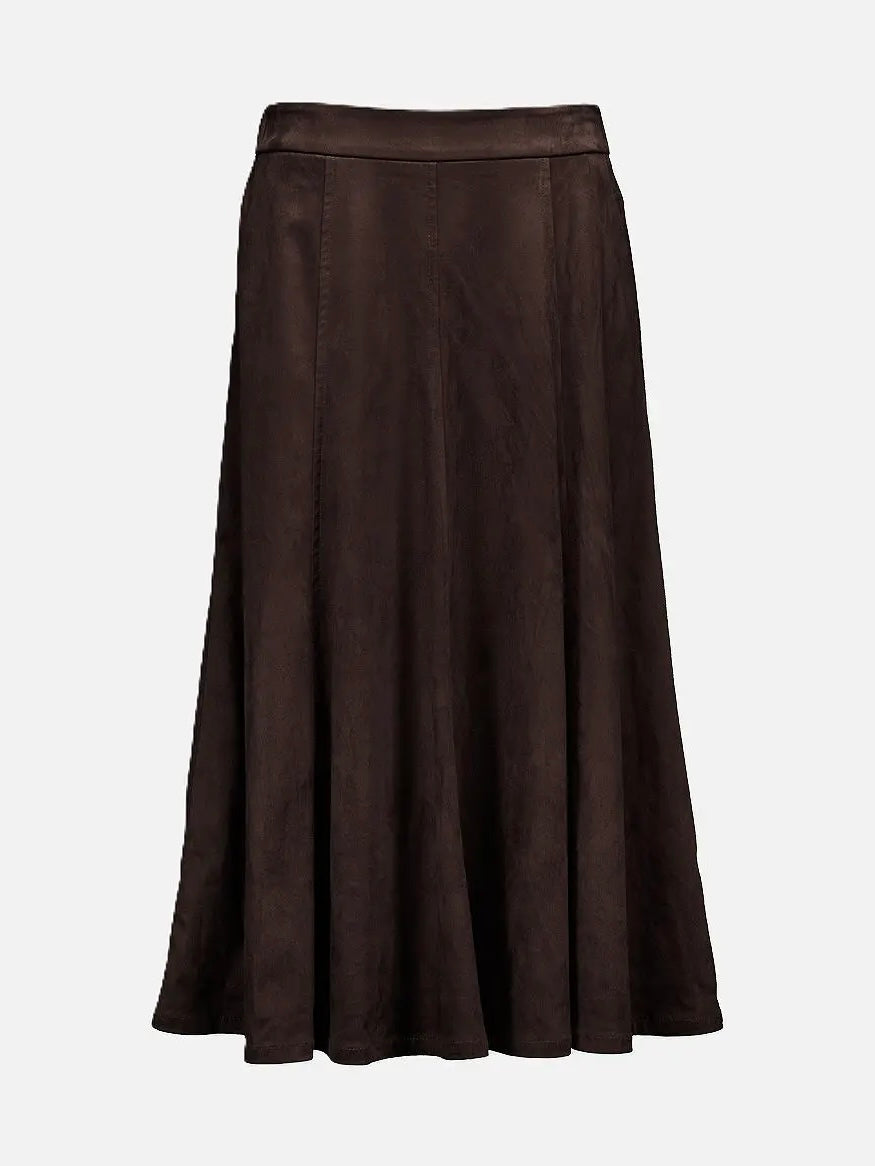 MIDISKJØRT MARLINE SUEDE CHOCOLATE