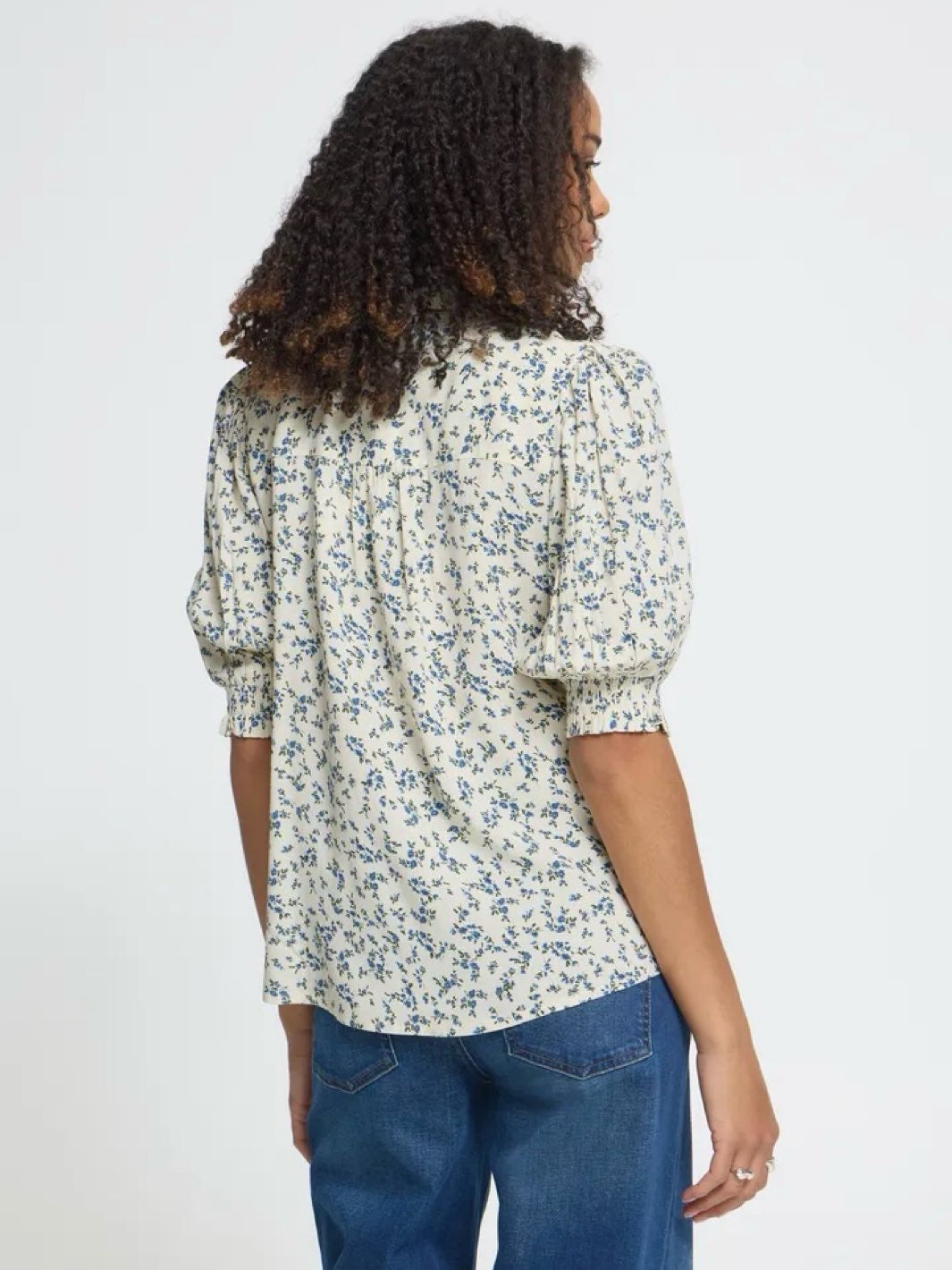 SKJORTE IHVERA BLUE FLOWER PRINT