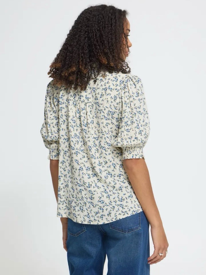 SKJORTE IHVERA BLUE FLOWER PRINT