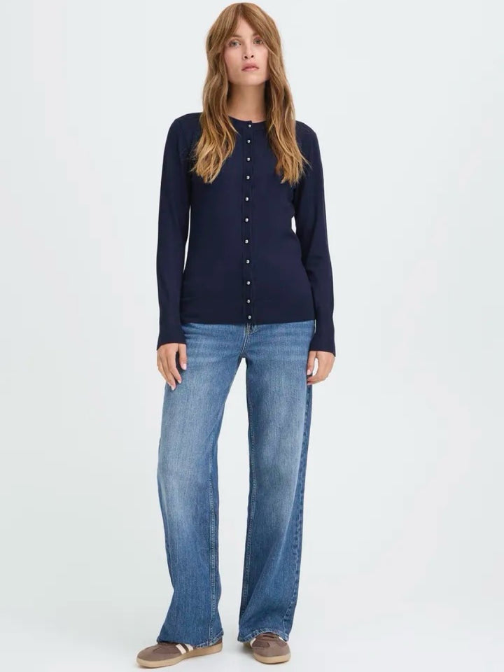 CARDIGAN PZSARA BUTTON DARK SAPPHIRE