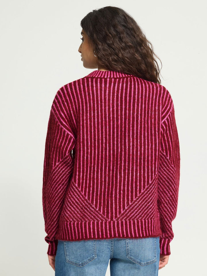 STRIKKEGENSER IHKAMARA LS STRIPE ROHDODENDRON