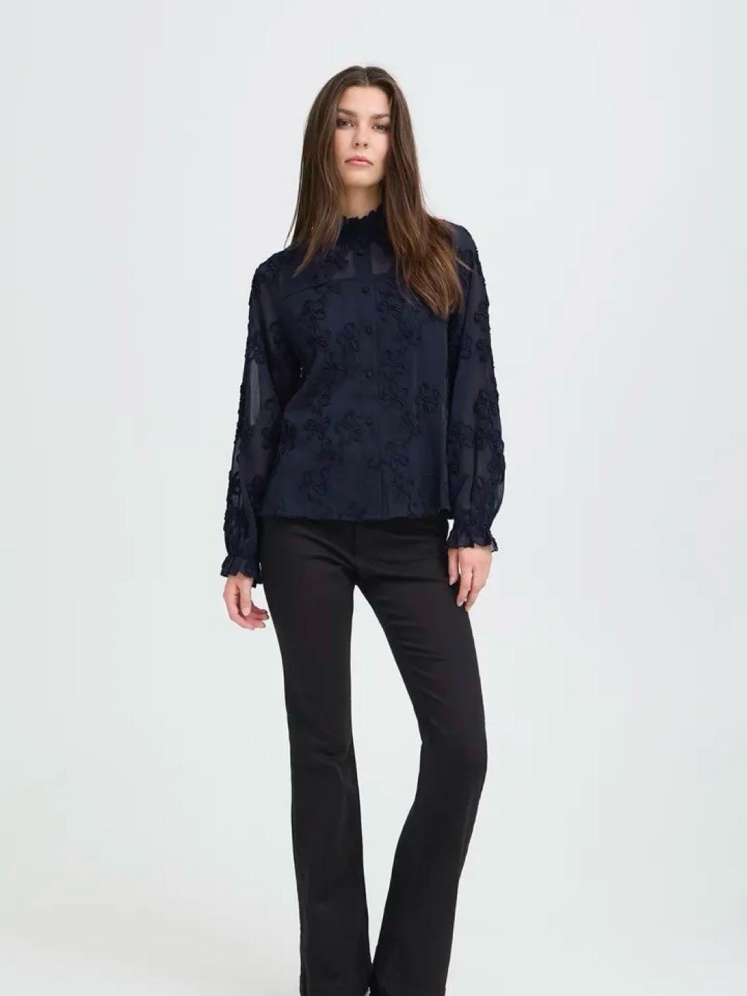 SKJORTE PZJIANA DARK SAPPHIRE