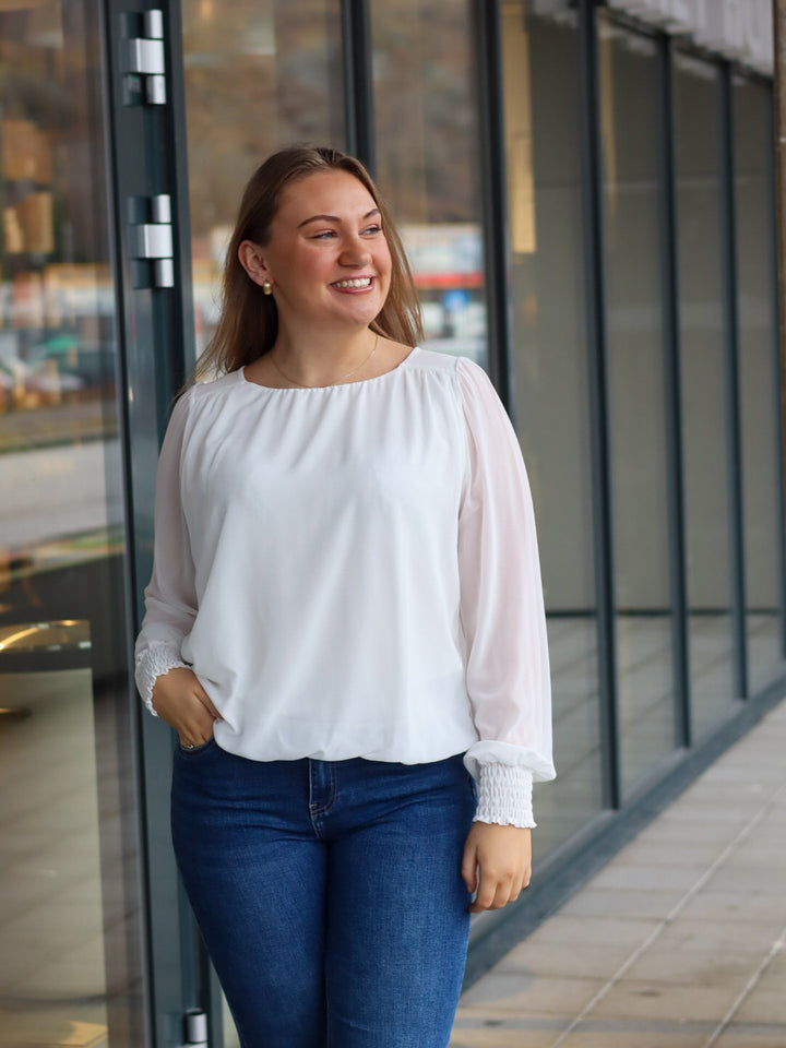BLUSE MARITA CHIFFON OFFWHITE