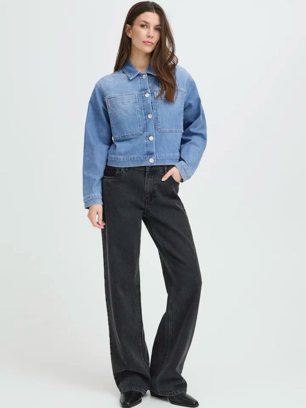 DONGERIJAKKE PZANNI MEDIUM BLUE DENIM