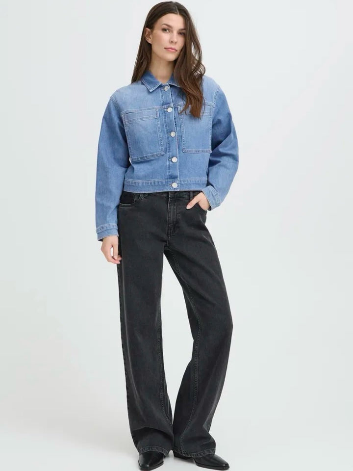 DONGERIJAKKE PZANNI MEDIUM BLUE DENIM