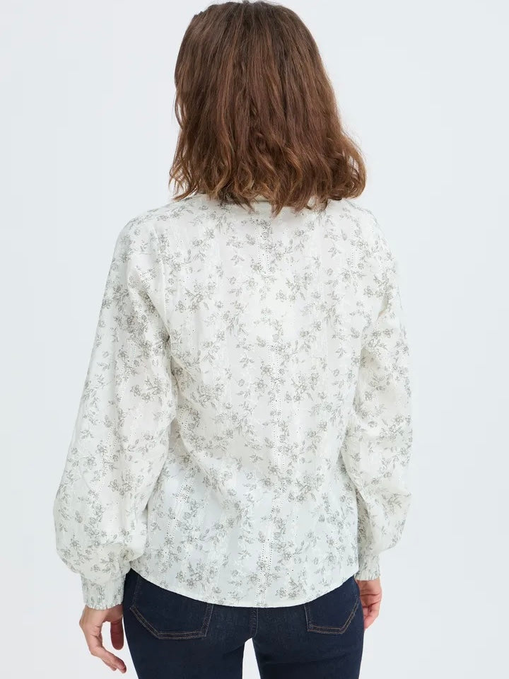 BLUSE PZDEBORAH GREEN FLOWERS