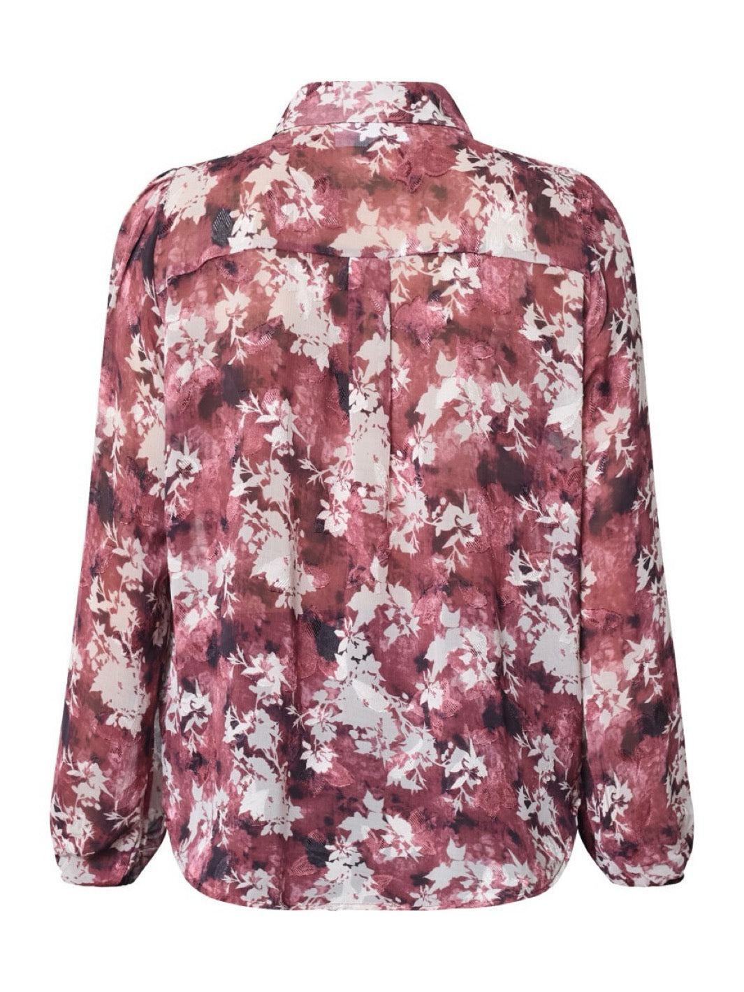 SKJORTE EBBEY BORDEAUX FLOWER