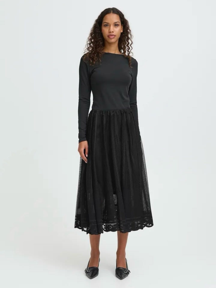 MIDISKJØRT IHLEONCE BLACK