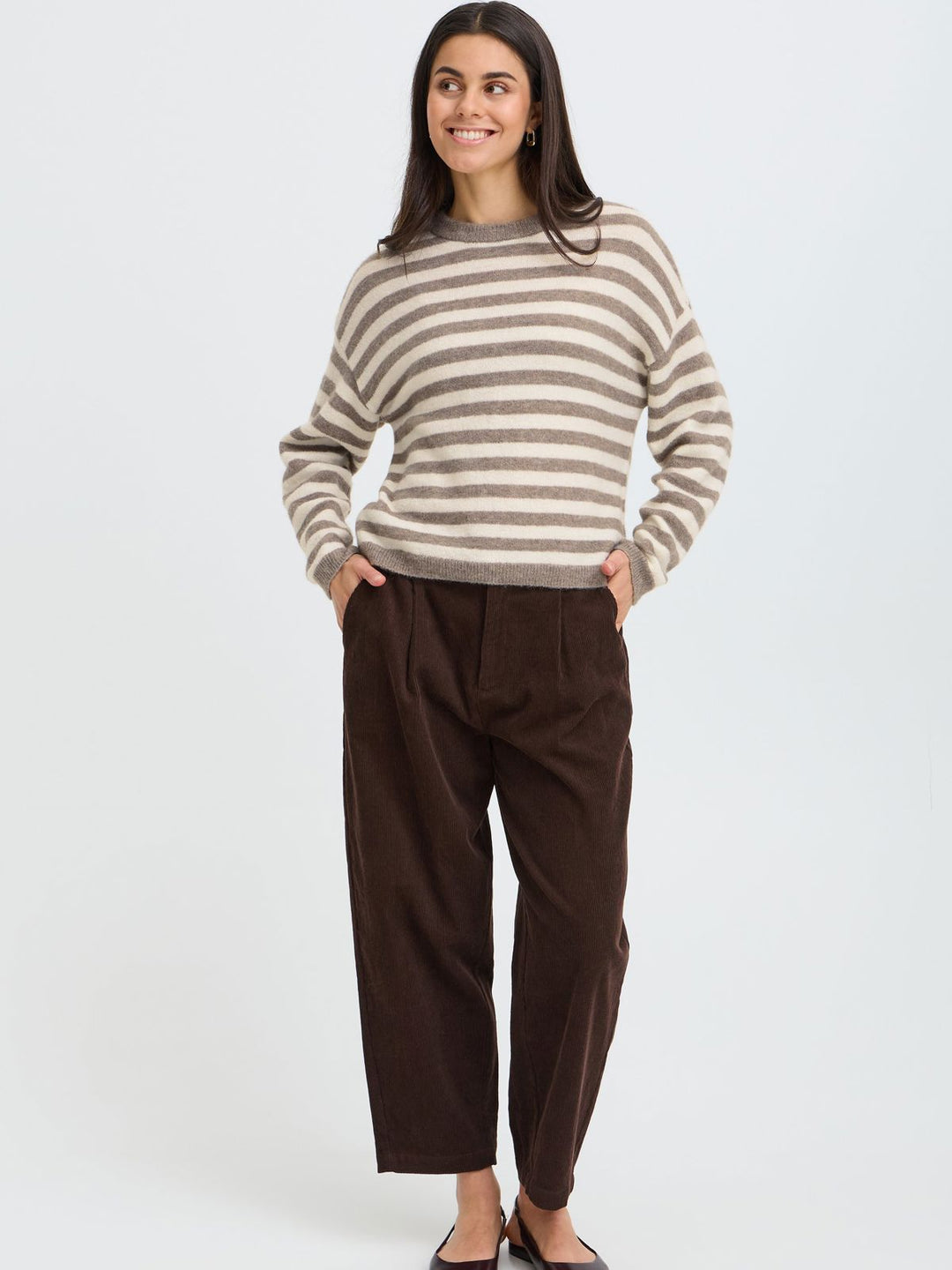 STRIKKEGENSER FRIDAA DRIFTWOOD STRIPE