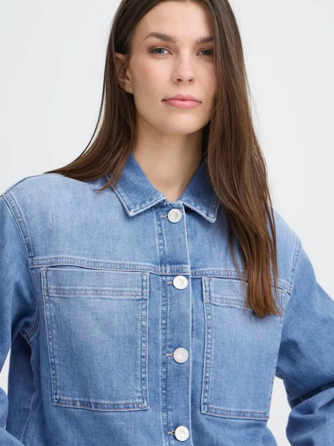 DONGERIJAKKE PZANNI MEDIUM BLUE DENIM