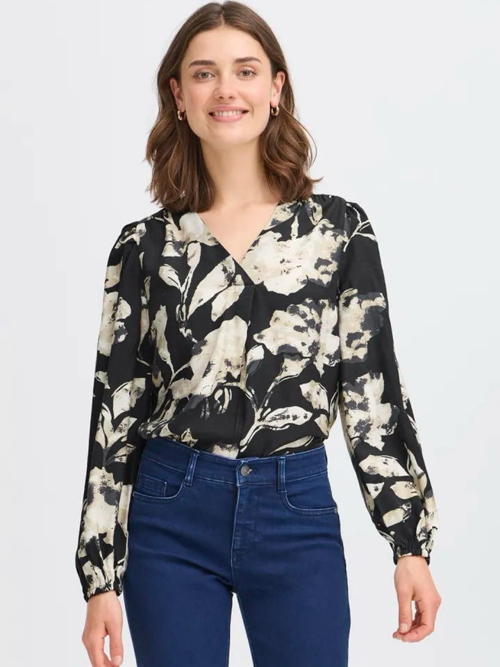 BLUSE FRARIANA FLORAL BLACK