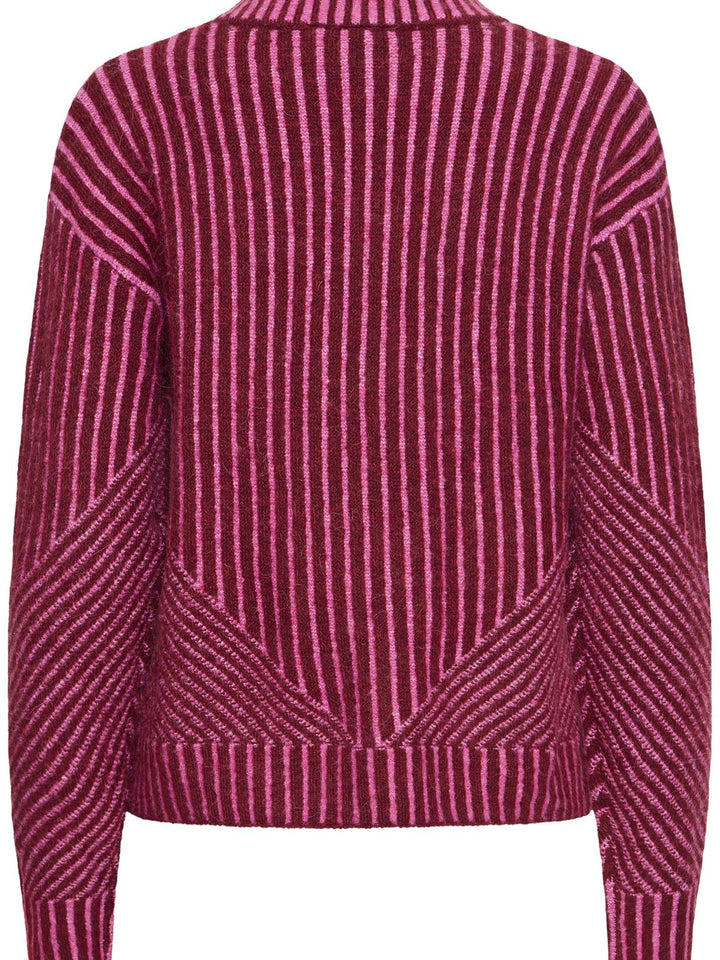 STRIKKEGENSER IHKAMARA LS STRIPE ROHDODENDRON