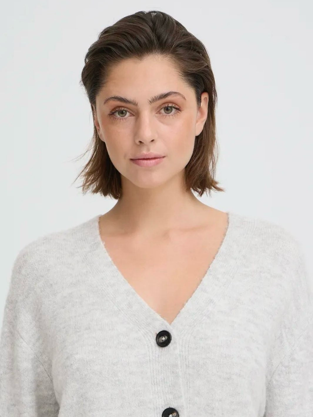 CARDIGAN IHBALING LIGHT GREY MELANGE