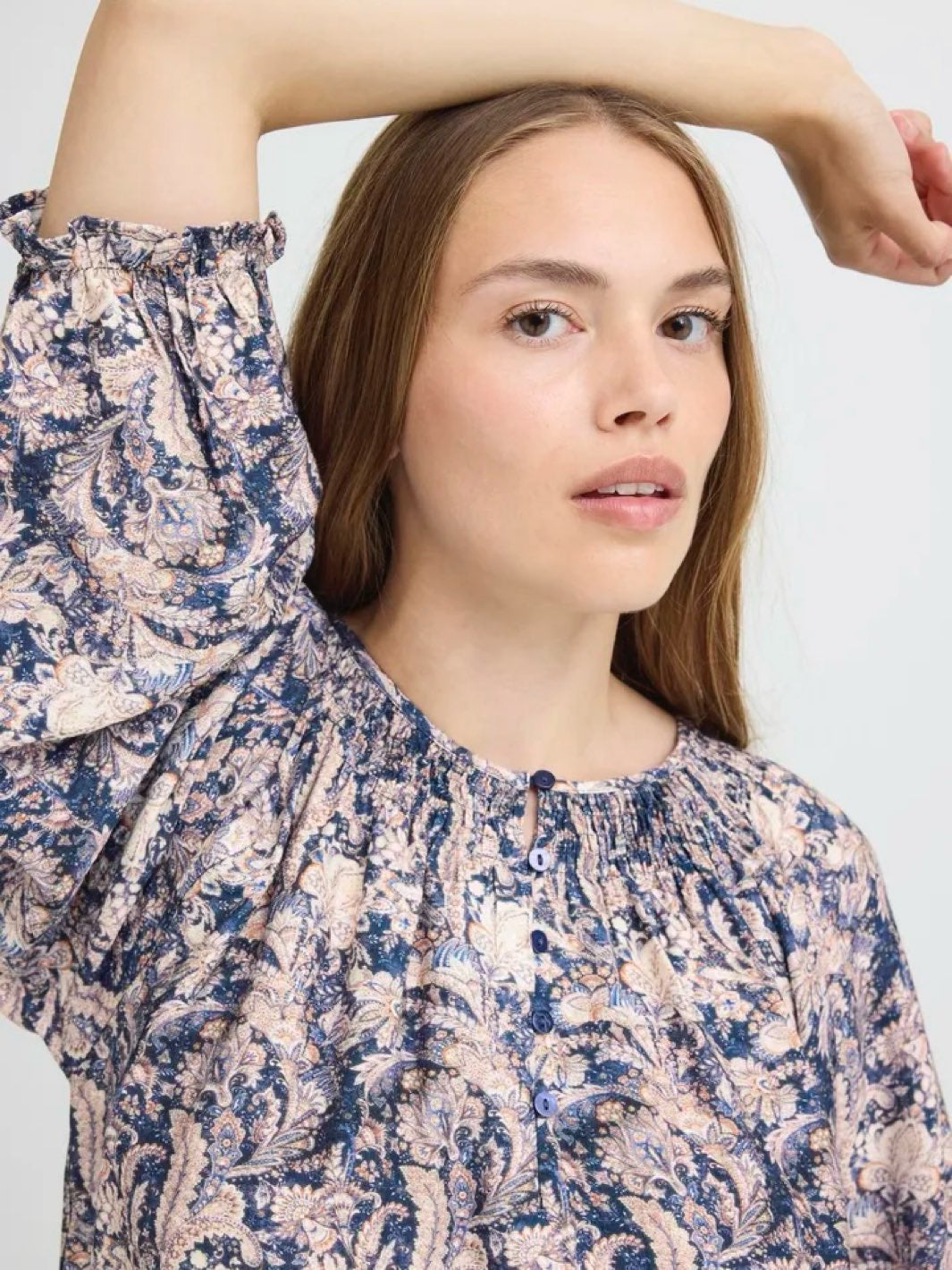 BLUSE PZPERNILLE DARK BLUE PAISLEY