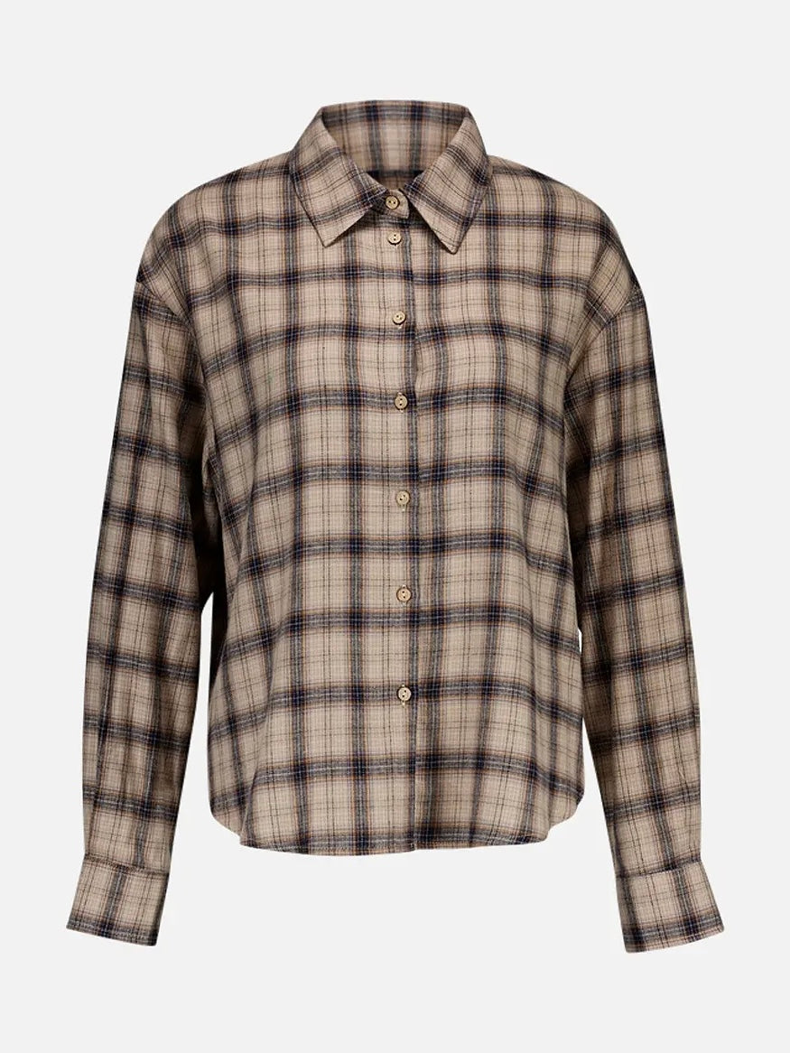 SKJORTE LILY CHECKY BEIGE