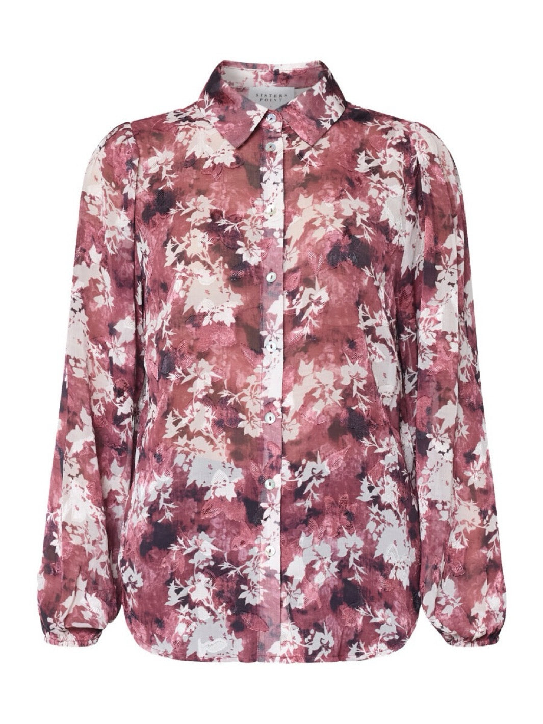 SKJORTE EBBEY BORDEAUX FLOWER