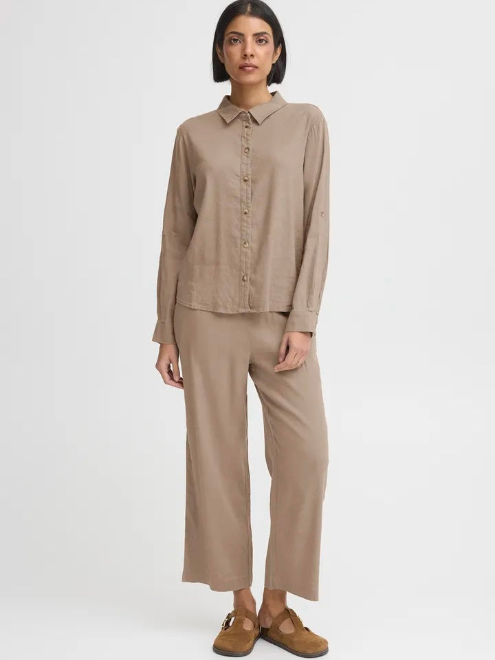 LIN SKJORTE PZLUCA LS WALNUT