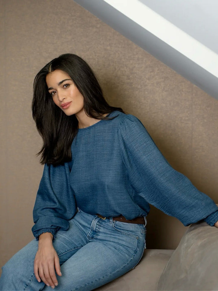 BLUSE BENITA LINNO JEANSBLUE