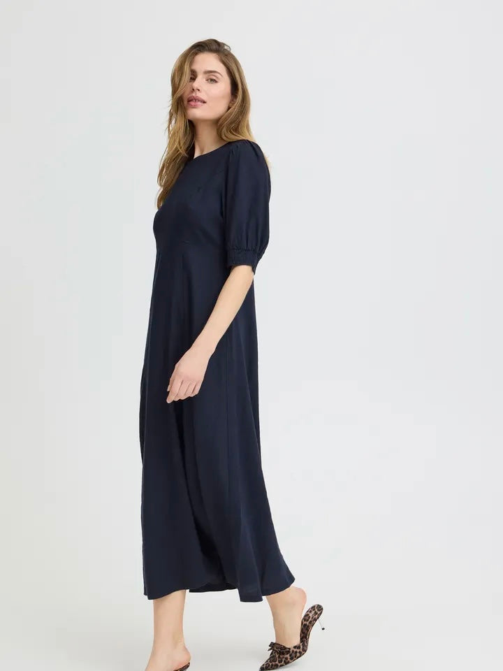 LIN KJOLE PZLUCA LONG SS DARK SAPPHIRE