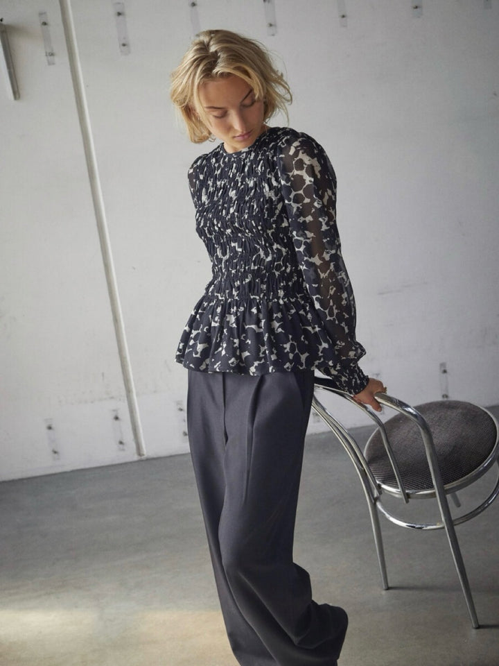 BLUSE UDA BLACK/CREAM